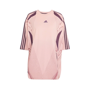 adidas阿迪达斯棉质“团队之星”足球风女运动宽松短袖T恤 KE9808