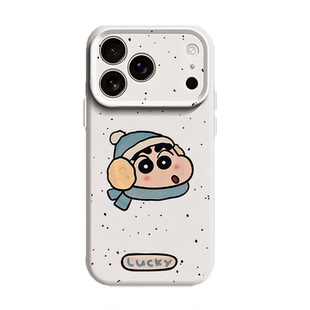 卡通蜡笔小新适用苹果17情侣手机壳iPhone16promax磁吸15新款14情侣款13mini小众12高级感11液态硅胶x男女air