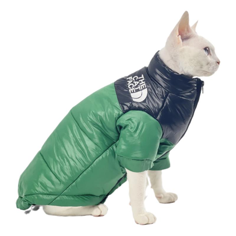 斯芬克斯德文无毛猫衣服潮牌冬季保暖加厚羽绒丝棉袄马甲北面网红