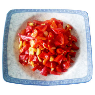 桐城特产农家手工腌制红辣椒片剁椒泡椒辣椒丝酸辣椒下饭菜400克