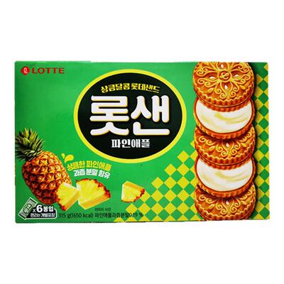 韩国进口乐天菠萝夹心饼干315g