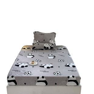 A类牛奶绒床笠单件冬季加绒床垫保护罩夹棉珊瑚绒床垫套2023新款