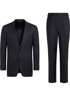 SUITSUPPLY藏青色S150支羊毛西服男士西装套装经典款