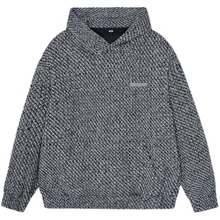 ics丨iconslab小香风肌理连帽卫衣宽松休闲百搭小众长短款帽衫春