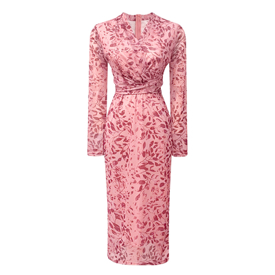 惊艳修身裙子高级感树莓色连衣裙