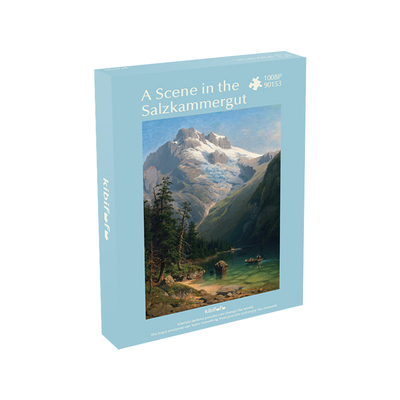 Kibifufu雪山湖泊风景油画拼图1000片新品 萨尔茨卡默古特的一幕