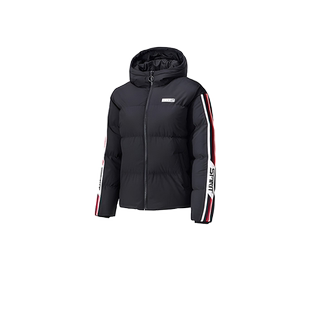 鸿星尔克2026冬季新款羽绒服女装加厚学生鸭绒连帽红色外套面包服