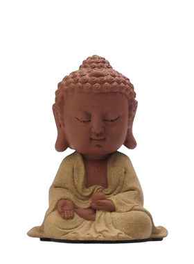 紫砂如来观世音茶桌可爱风摆件