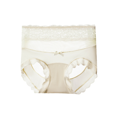 法式高腰蕾丝女士内裤性感收腹