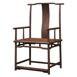 新中式主人椅高背椅主椅茶椅老榆木茶椅子官帽椅太师椅茶椅泡茶椅