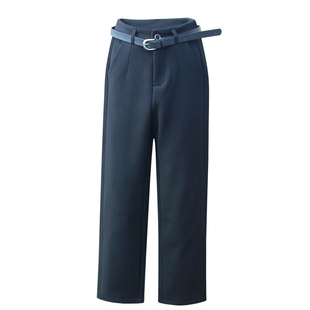 加绒西裤女秋冬季黑色小直筒长裤职业女裤加厚高腰保暖窄版烟管裤