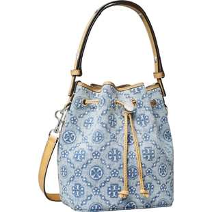 【礼物】TORY BURCH 汤丽柏琦 T MONOGRAM 丹宁水桶包 167762