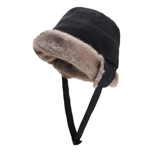 麂皮绒加厚护耳渔夫帽子女冬季一帽多戴保暖防寒雷锋帽包头蒙古帽