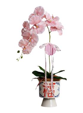 家居摆件青花瓷+蝴蝶兰新中式