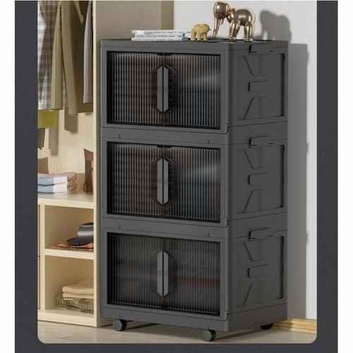 折叠收纳柜家用收纳箱客厅玩具零食柜子厨房储物柜儿童衣柜整理盒