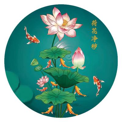 厕所荷花净秽图卫生间鲤鱼贴净秽客厅玄关墙贴西北角污口挂件入户