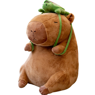 超大号卡皮巴拉公仔水豚背包玩偶毛绒玩具抱枕娃娃男女孩生日礼物