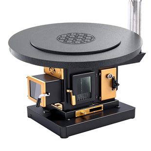 三面观火柴火炉农村家用无烟气化炉室内取暖烤火炉新型烧柴烤火炉