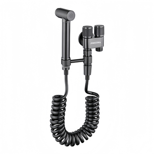 全铜马桶伴侣冲洗喷枪一进二出双控角阀带卫生间厕所家用高压水枪