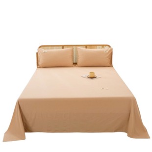 纯棉床单单件100全棉磨毛加厚被单纯色简约学生宿舍三件套床笠罩