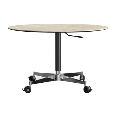 舒梵随行茶几/可升降移动多功能小圆桌/中古洞石岩板咖啡桌边几