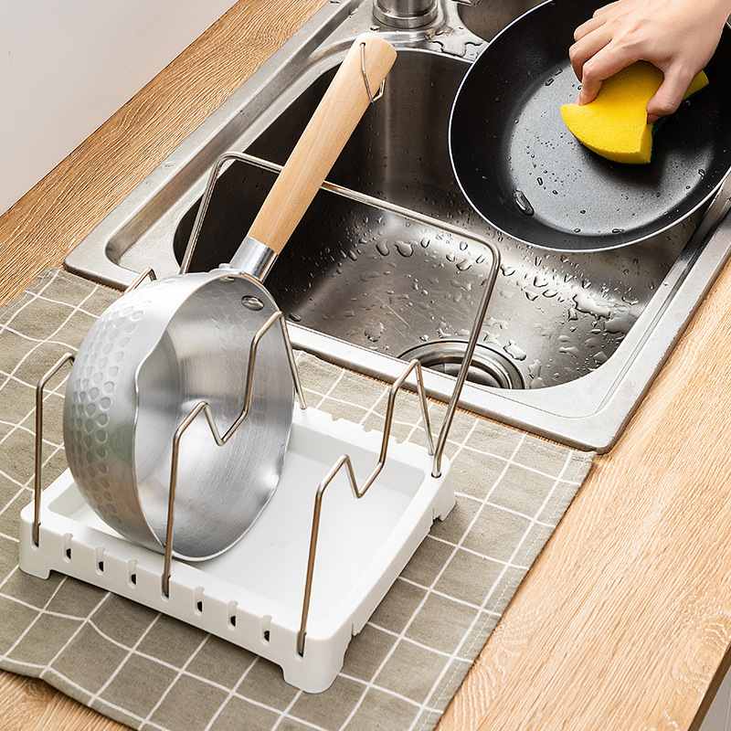 厨房台面不锈钢毛巾抹布杆收纳四物置架架支架整理沥水调节具可锅