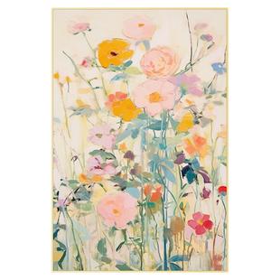 春花肆意客厅背景墙餐厅装饰画玄关过道艺术花卉手绘油画艺术挂画