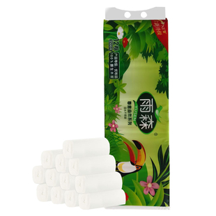 雨森卷纸春意盎然2500克12卷大长卷卫生纸5层加厚厕纸家庭实惠装