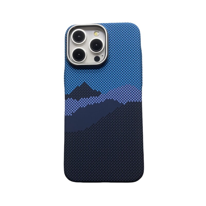 MagSafe山水画赛道碳纤维纹适用iPhone14proMax手机壳男苹果15proMax硬壳13pro磁吸充电12保护壳浮雕凯夫拉纹