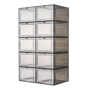 鞋盒收纳盒透明鞋子收纳鞋盒加厚磁吸省空间简易塑料宿舍正侧开门