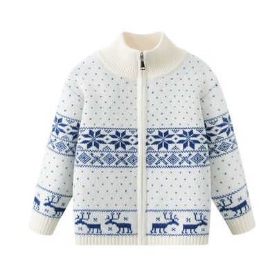 雅鹿女童毛衣加厚针织开衫内搭冬