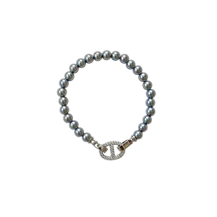 施家珍珠手链女款猪鼻子水晶手串闺蜜手链轻奢小众精致手绳手饰品