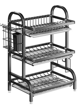 居家家碗架家用厨房置物架多功能碗碟沥水架碗筷收纳盒不锈钢收纳