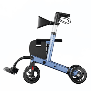 老年人代步车手推买菜购物车折叠可推可坐老人便携家用助行小推车