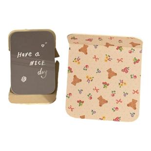 小熊花园折叠镜子可爱ins风学生宿舍家用小型桌面可立化妆镜折叠