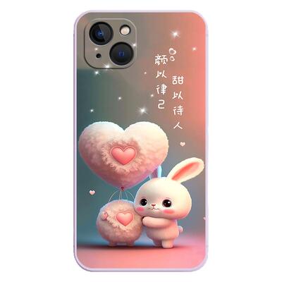 iPhone苹果13手机壳A2634保护套硅胶软壳男女款iPhone13全包防摔个性创意i13外壳可爱卡通ip13新款高级感兔子