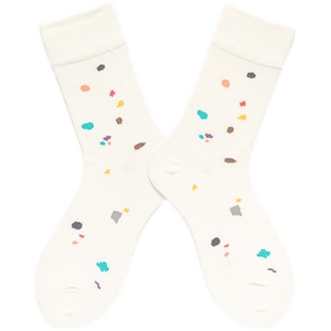 不会丢的袜子 趣味点点涂鸦长袜女ins日系学院派潮袜小清新中筒袜