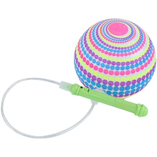 网红手提闪光波波球发光健身甩甩球彩虹色手摔球弹力皮球儿童玩具
