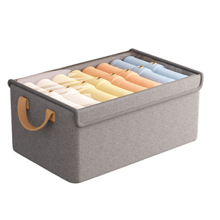 收纳盒衣柜衣服裤子分层神器布艺衣物短袖分隔内衣袜子盒储物箱子