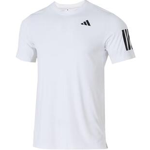 滔搏adidas阿迪达斯男子CLUB 3S网球圆领运动休闲短袖T恤JE0413