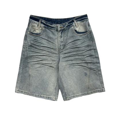 压树脂抓纹A字高街洋气五分裤