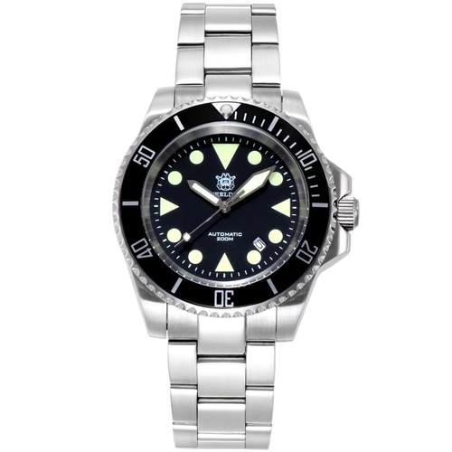 STEELDIVE钢潜定制潜水手表日本全自动机械夜光绿水鬼男商务军表