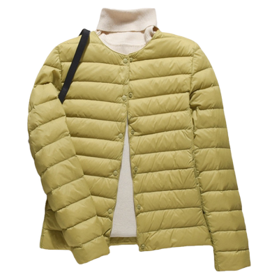 2022年新款轻薄羽绒服女短款圆领保暖内胆修身薄款内穿大码外套潮