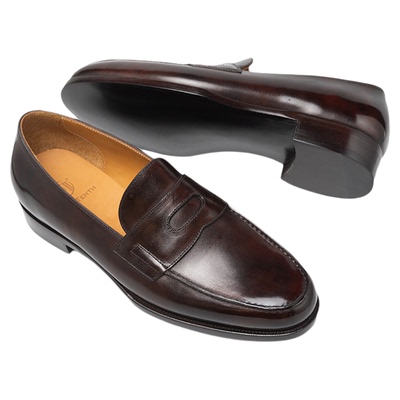 深棕色博物馆便士乐福皮鞋男
