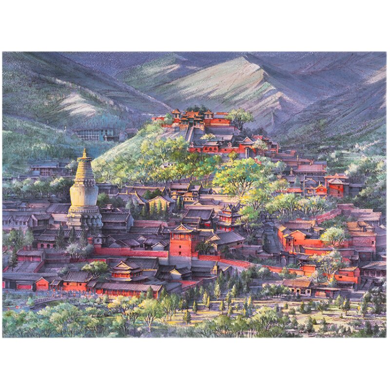 3djp建筑风景插画平面拼图1200片
