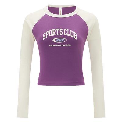 锐步插肩复古运动休闲长袖