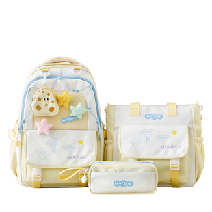 高颜值书包女生初中生小学生三到六年级大容量可爱轻便双肩包背包