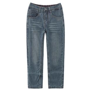 ELLE童装kids男童牛仔裤加绒加厚正品儿童保暖裤中大童冬裤休闲裤