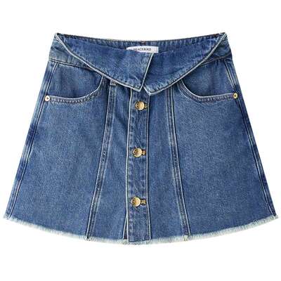 太平鸟女装夏季翻腰牛仔裙裤A1HBE2274