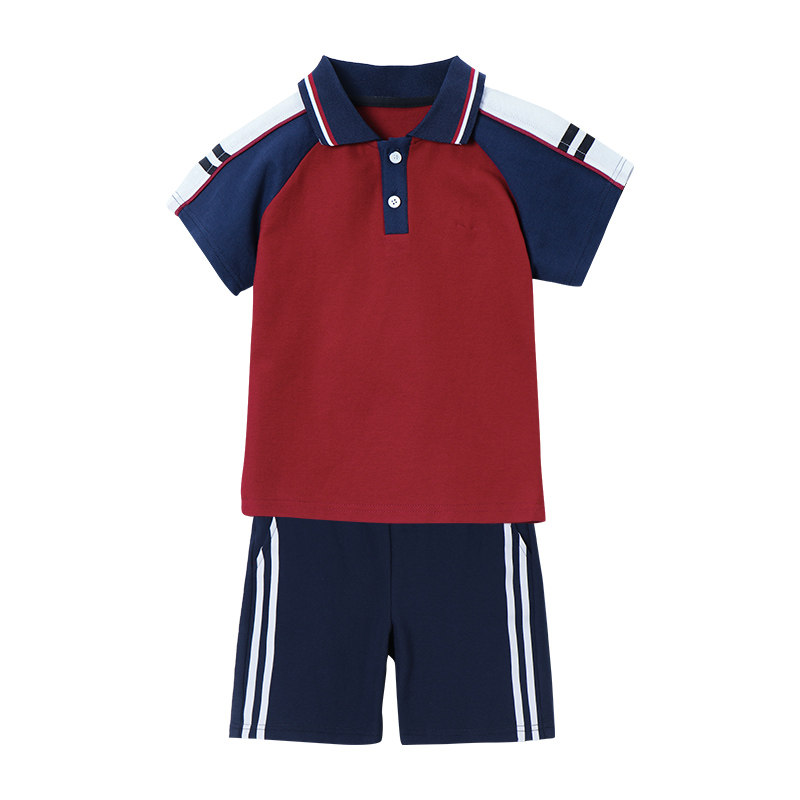 校服套装小学生夏季幼儿园园服夏装儿童班服短袖polo衫三件套